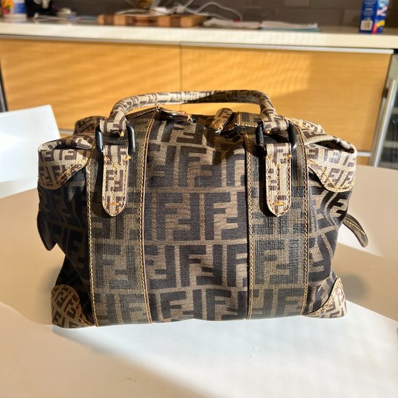 Fendi | Tobacco Zucca Coated + Canvas Mix Handbag - Picture 3 of 12